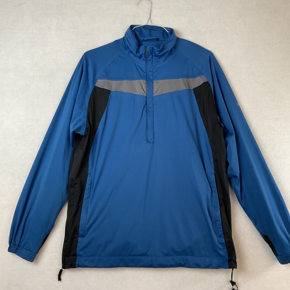 Nike Golf Storm-FIT Mens Blue Quarter Zip Windbreaker Pullover Size M READ